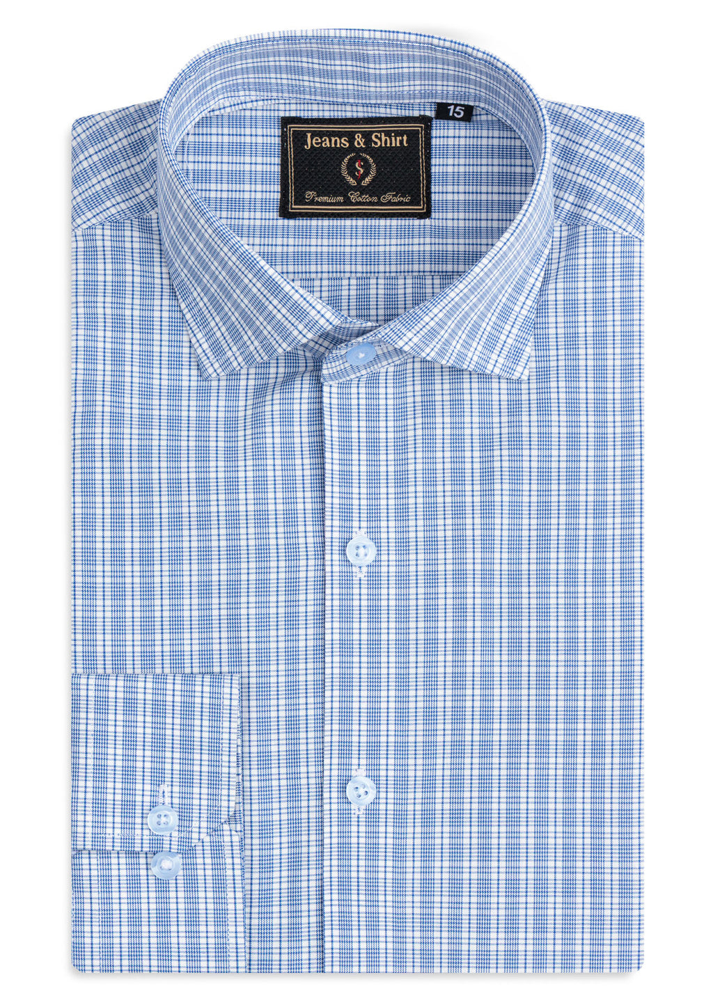 Blue Dynamic Check Formal Shirt