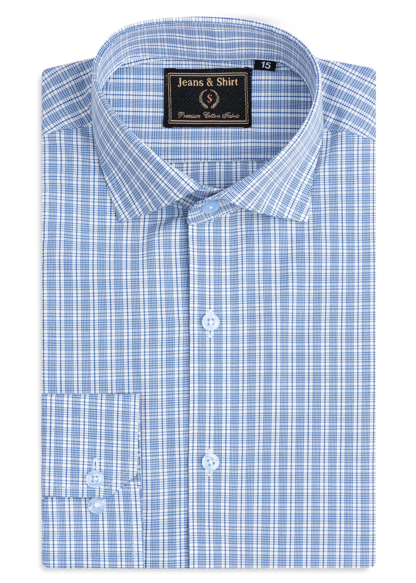 Blue Dynamic Check Formal Shirt