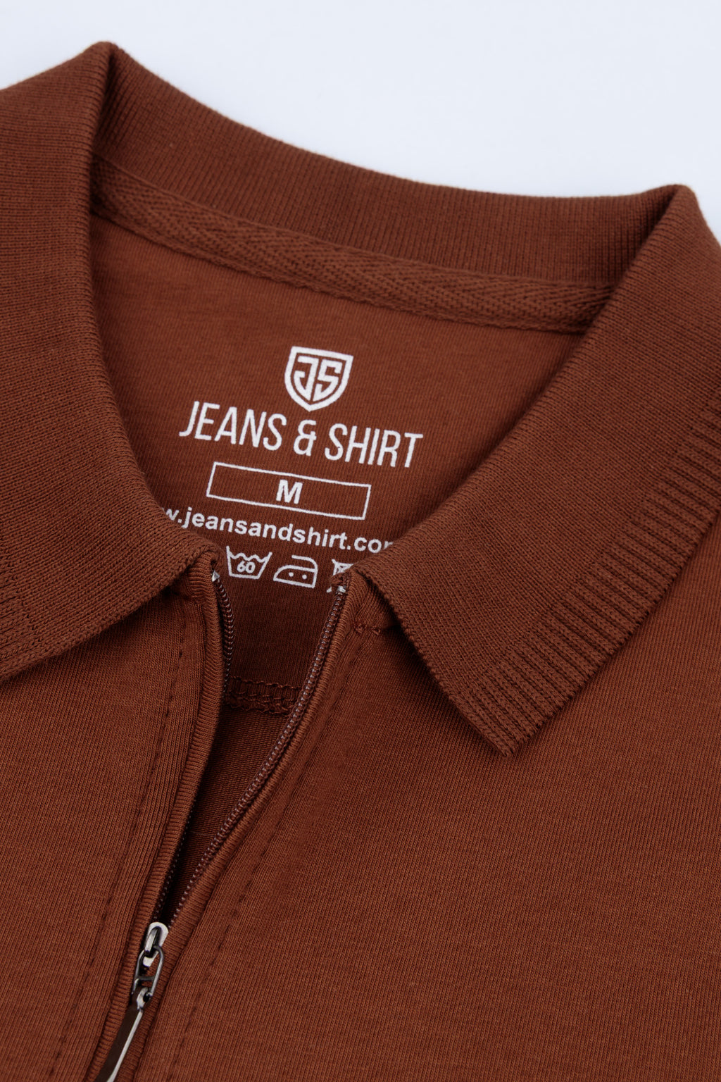 True Brown Zip Polo Shirt