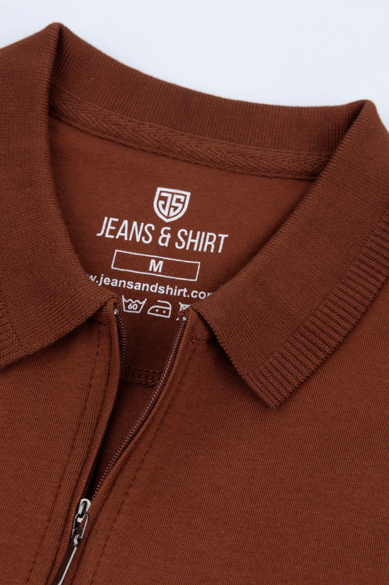 True Brown Zip Polo Shirt