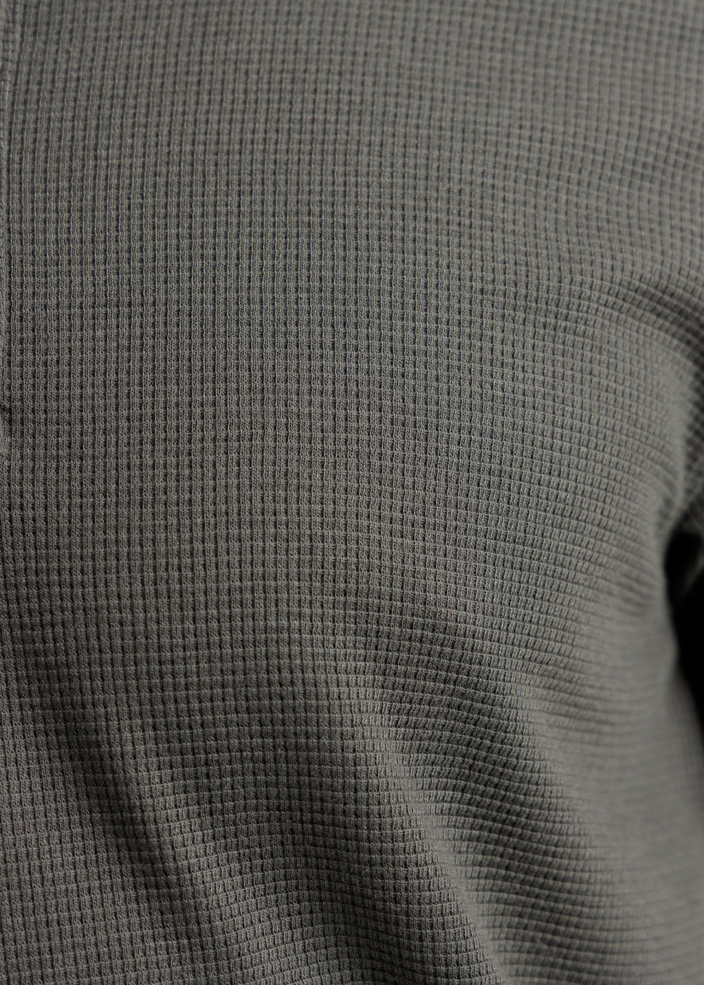 Waffle Knit Polo Shirt — Military Olive