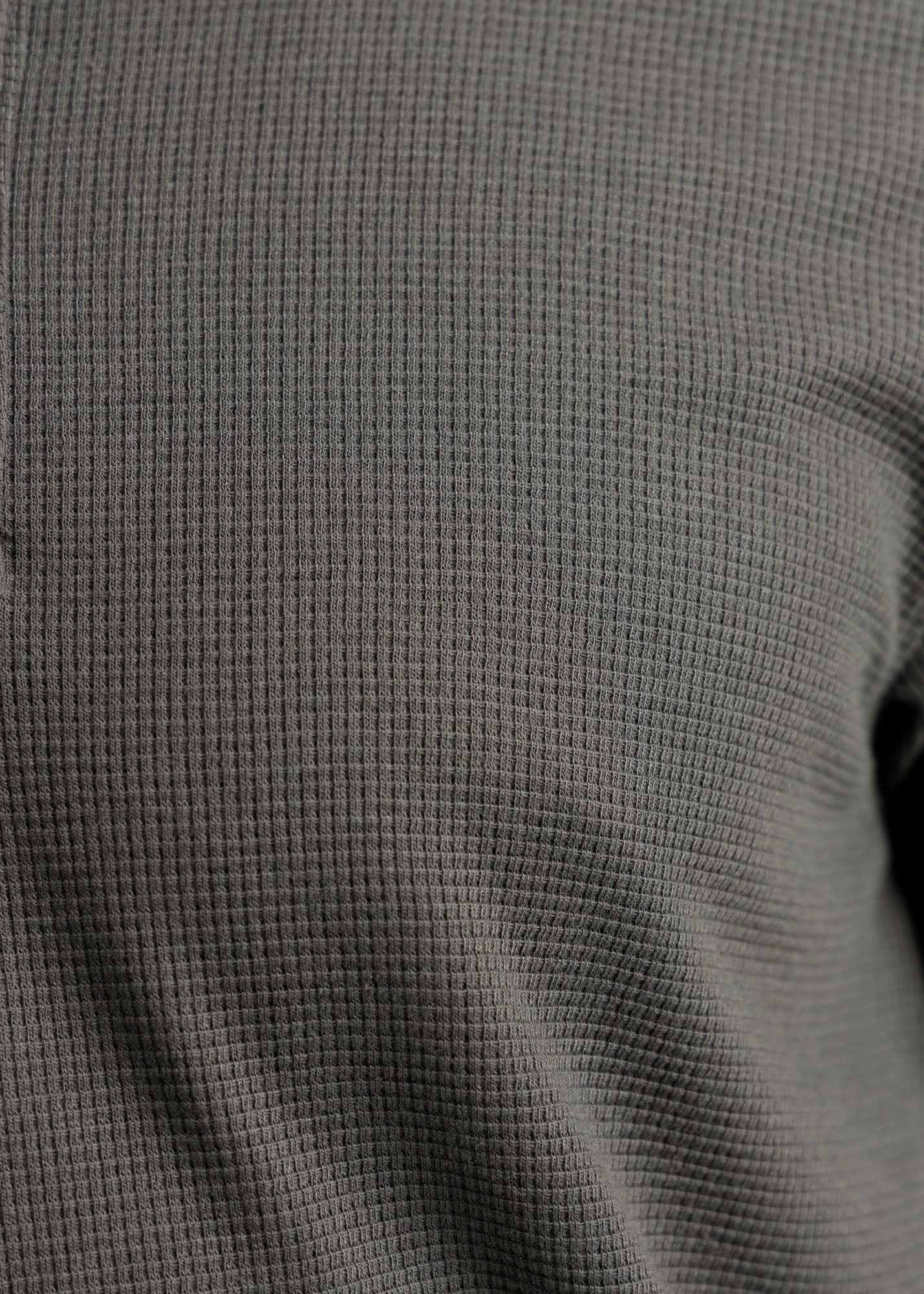 Waffle Knit Polo Shirt — Military Olive
