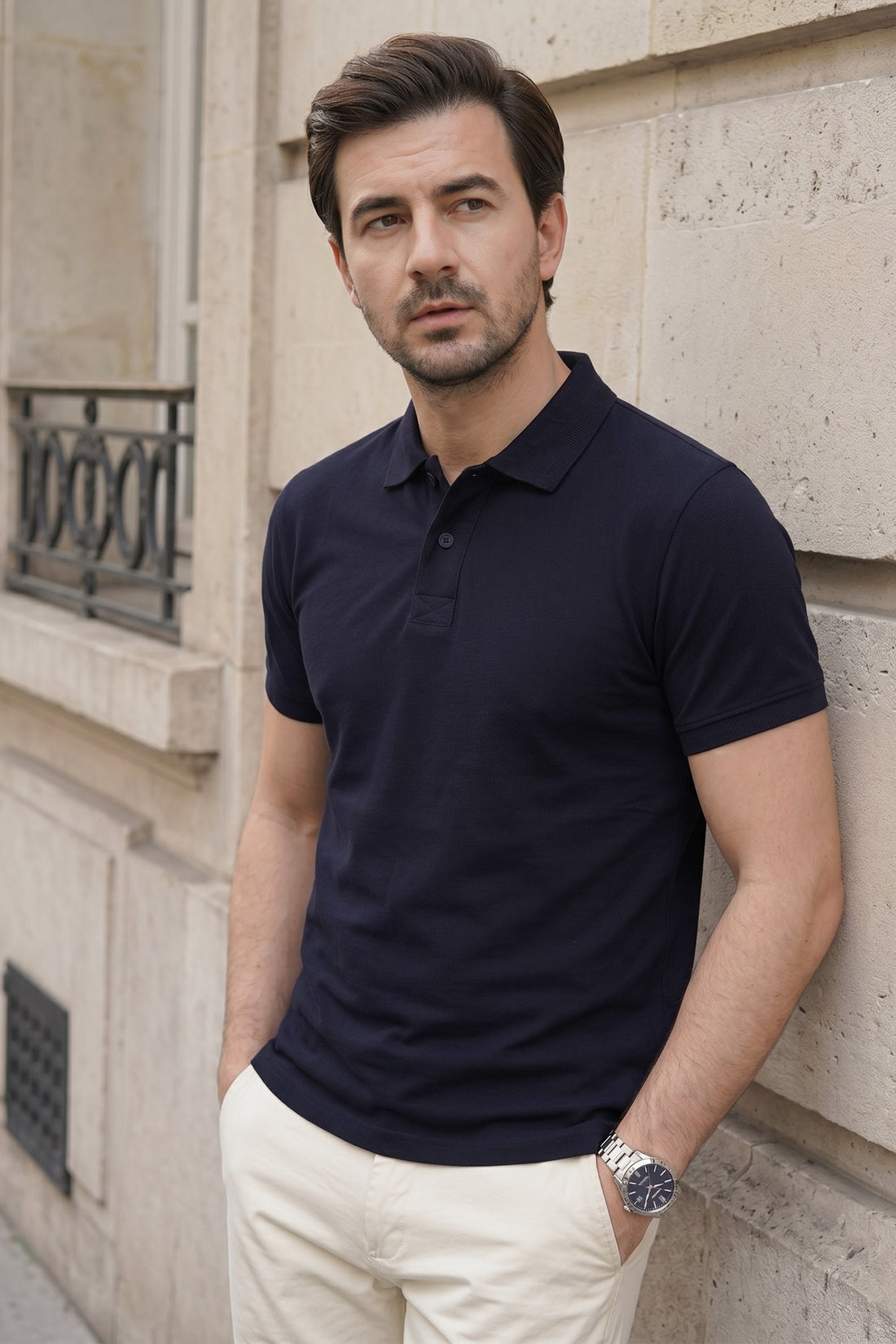 Midnight Navy Pique Polo Shirt