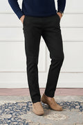 Signature Black Tapered Fit Cotton Pants