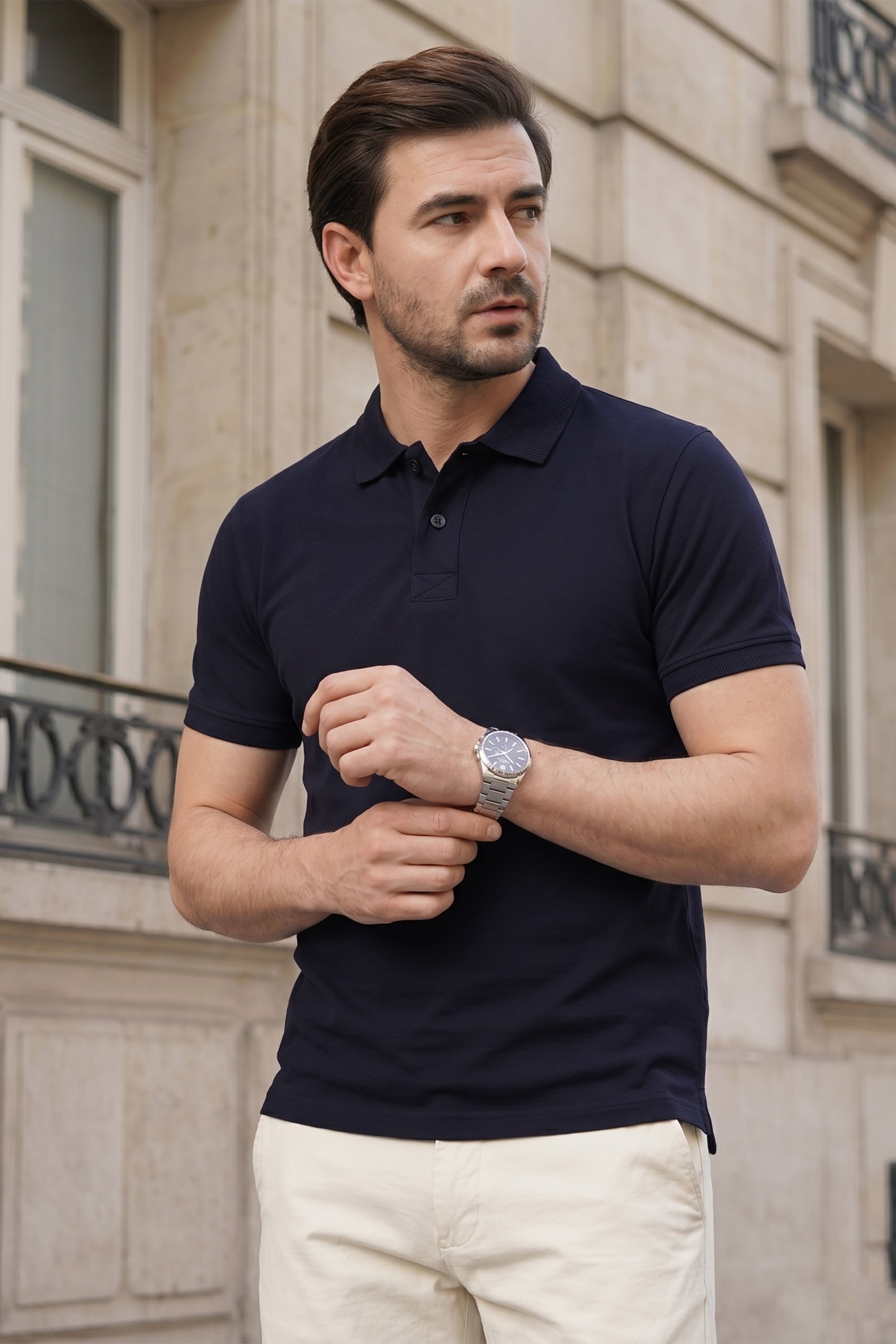 Midnight Navy Pique Polo Shirt