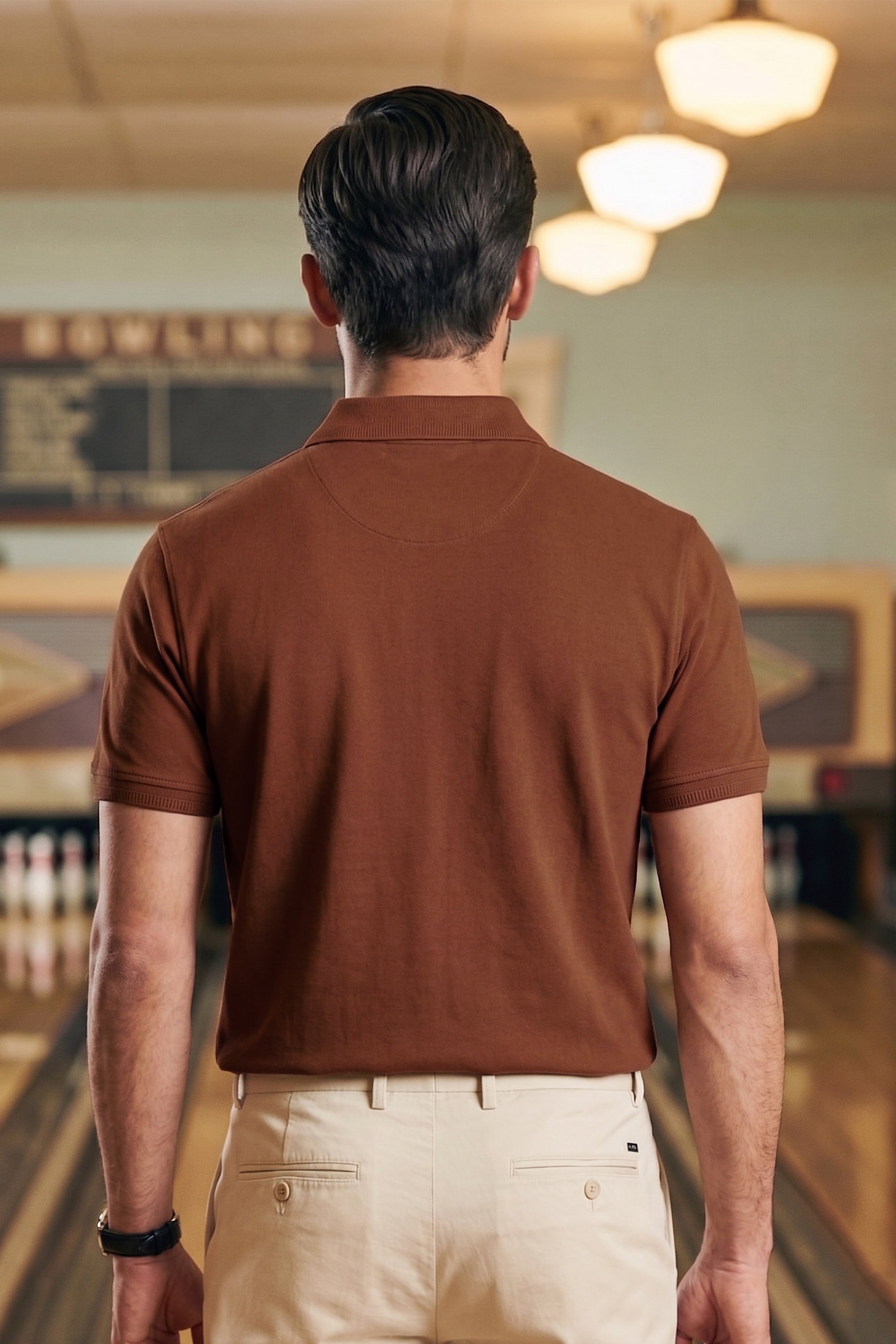 True Brown Zip Polo Shirt