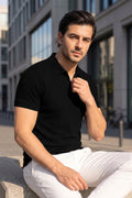 Black Drop Needle Polo Shirt