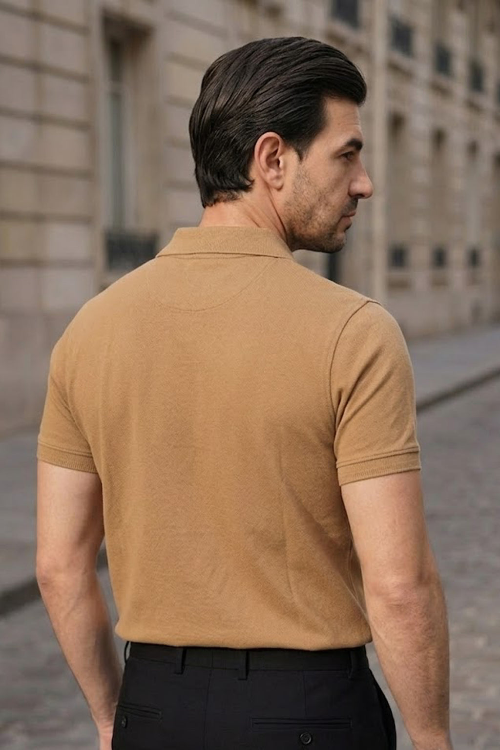 Camel Pique Polo Shirt