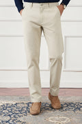 IvoryTapered Fit Cotton Pants