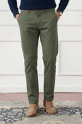 Olive Green Tapered Fit Cotton Pants