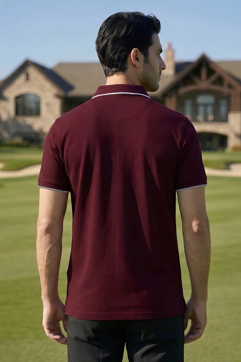 Oxblood Zip Polo Shirt