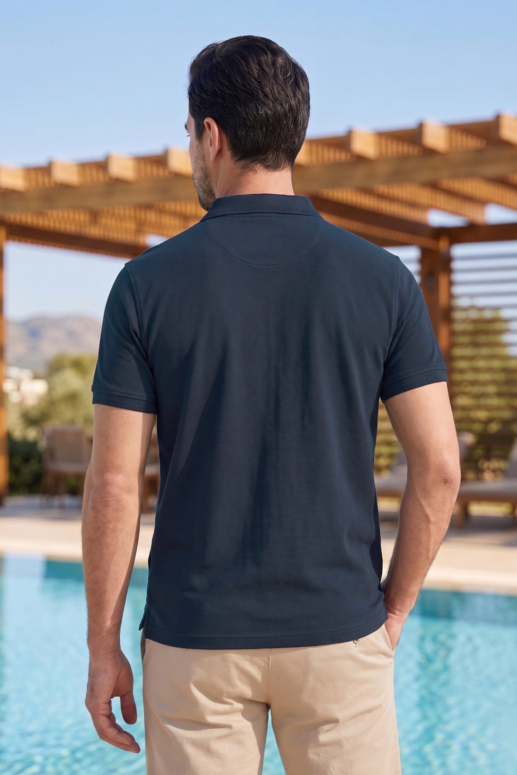 Dark Grey Zip Polo Shirt