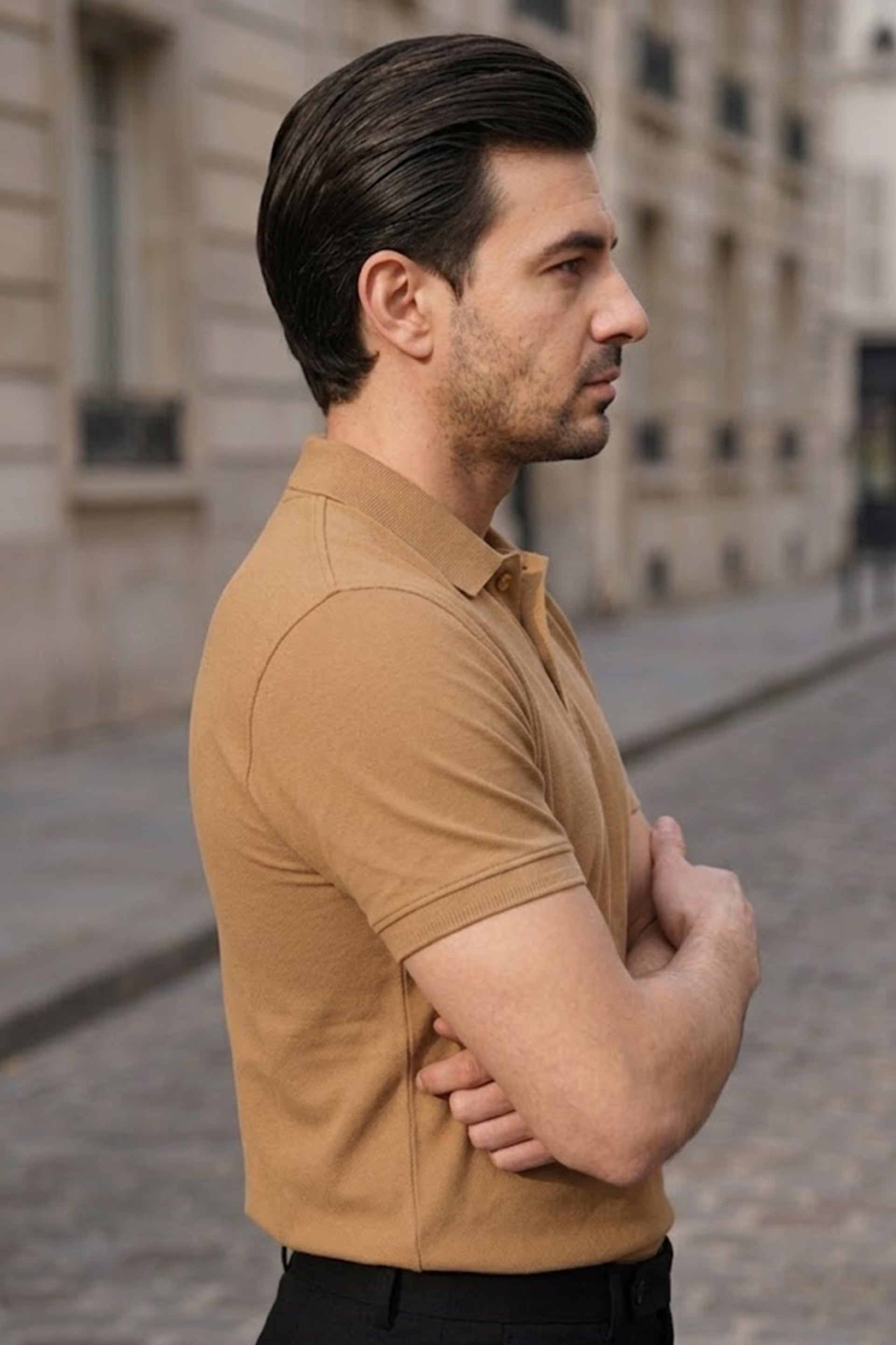 Camel Pique Polo Shirt