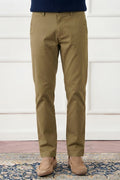 Tobacco Brown Tapered Fit Cotton Pants
