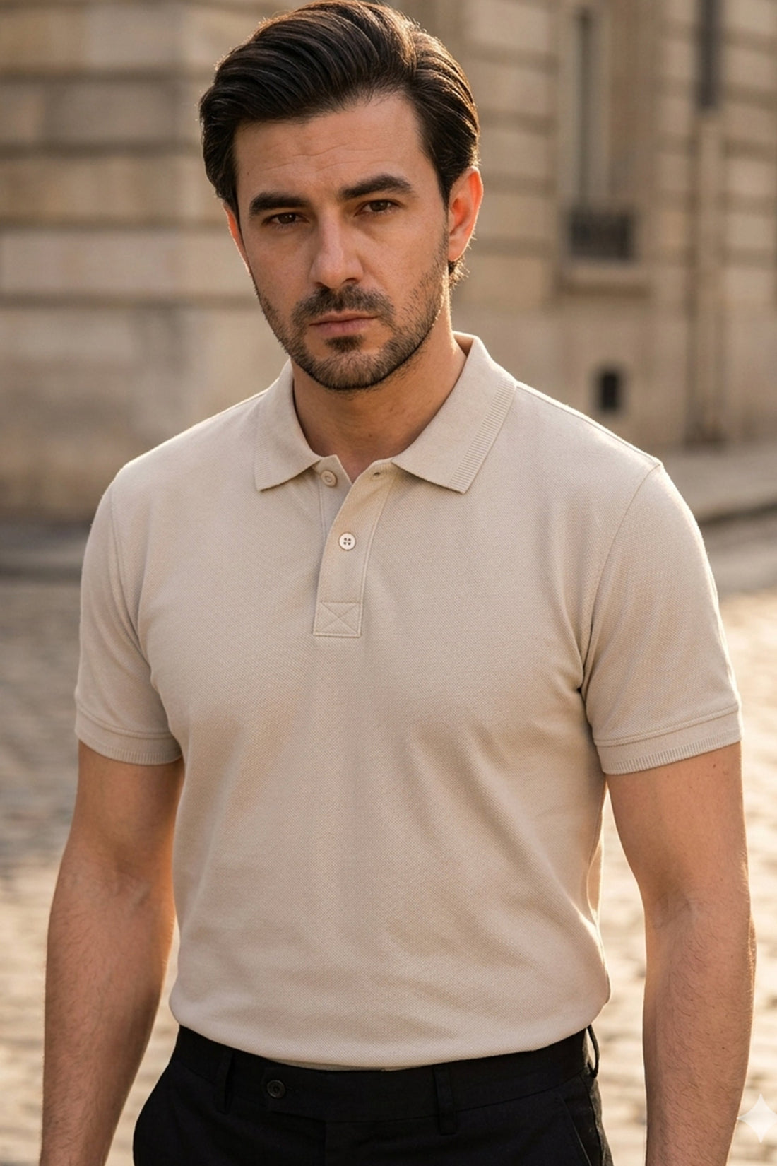 Oatmeal Pique Polo Shirt