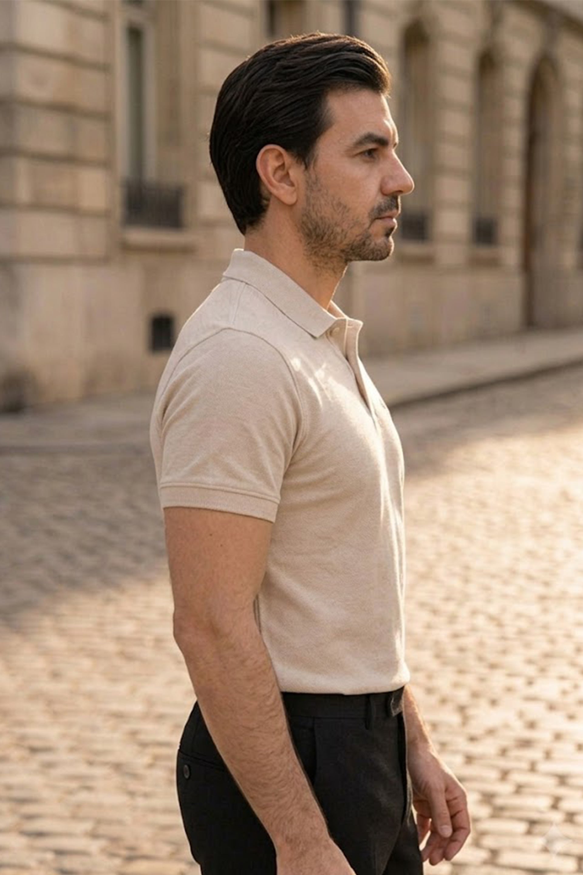 Oatmeal Pique Polo Shirt