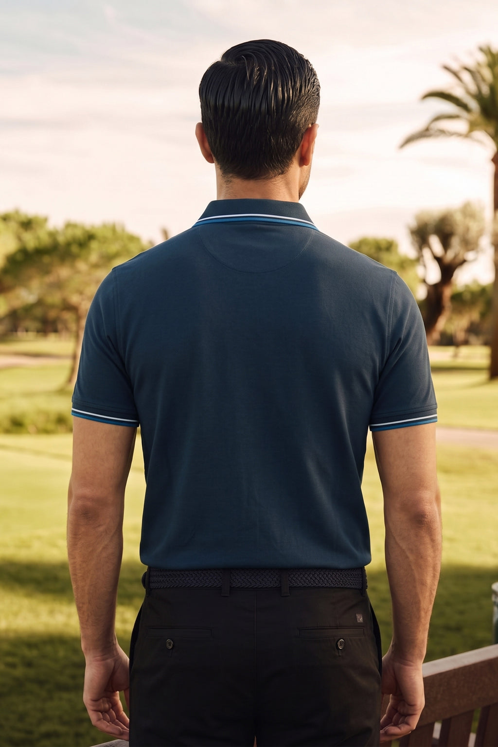 Dark Grey Cotton Lycra Polo Shirt