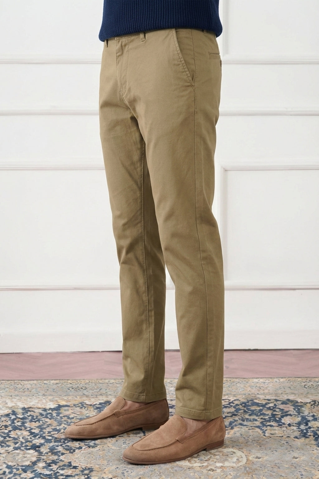 Classic Khaki Tapered Fit Cotton Pants