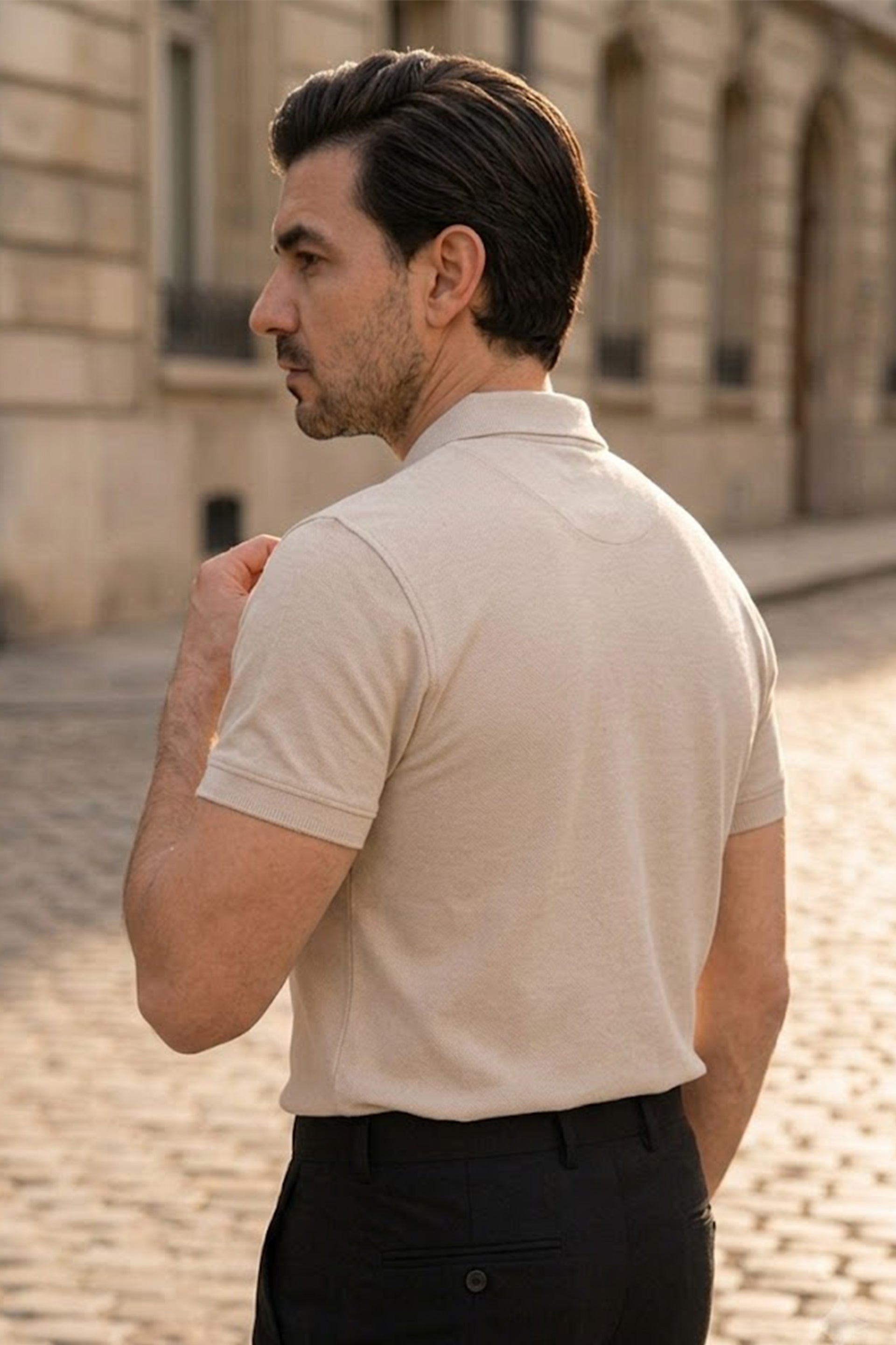 Oatmeal Pique Polo Shirt