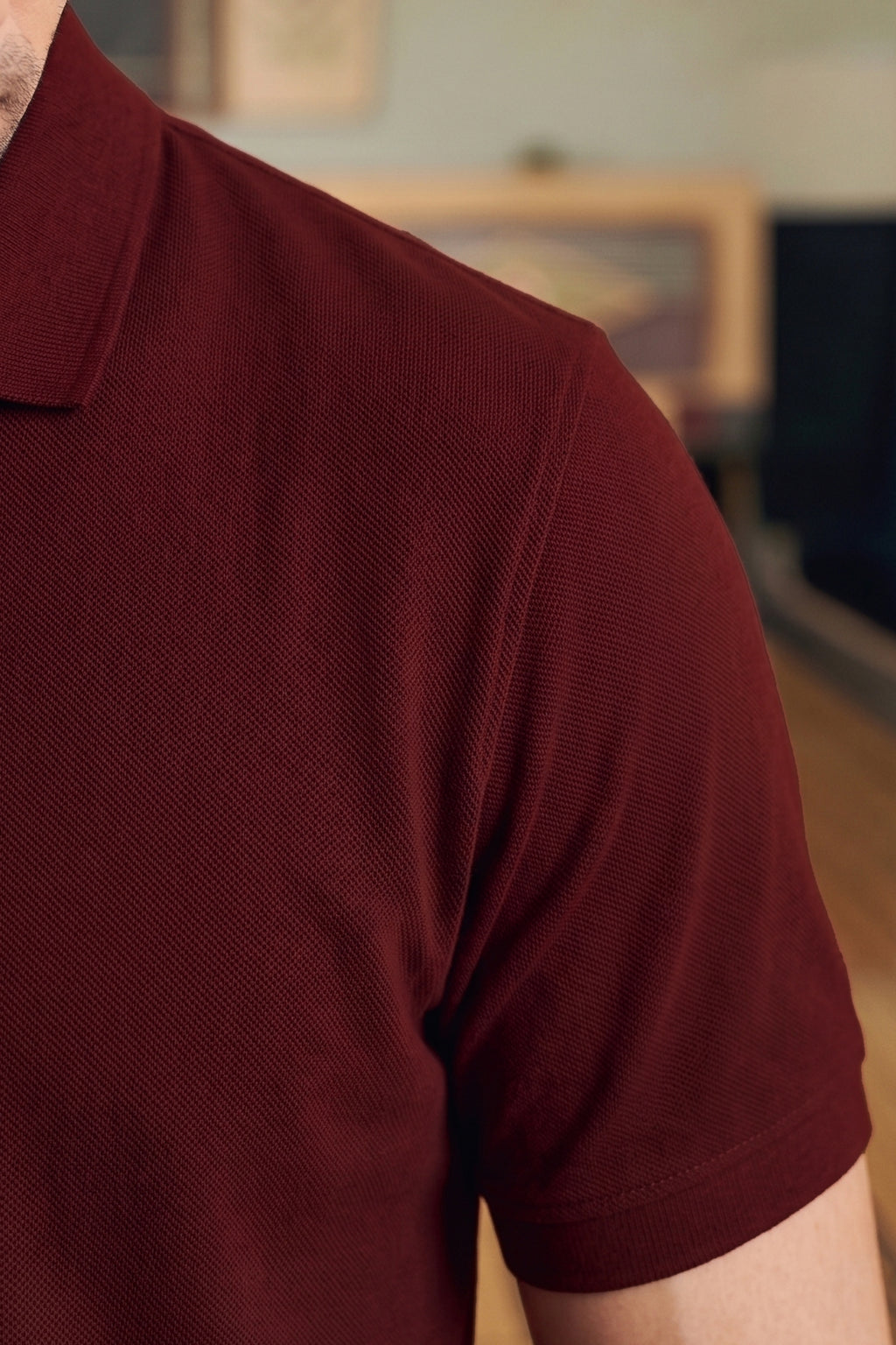 Maroon Conealed Placket Polo Shirt