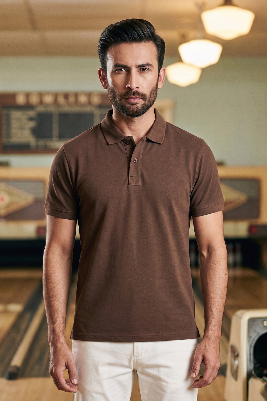Chocolate Brown Pique Polo Shirt