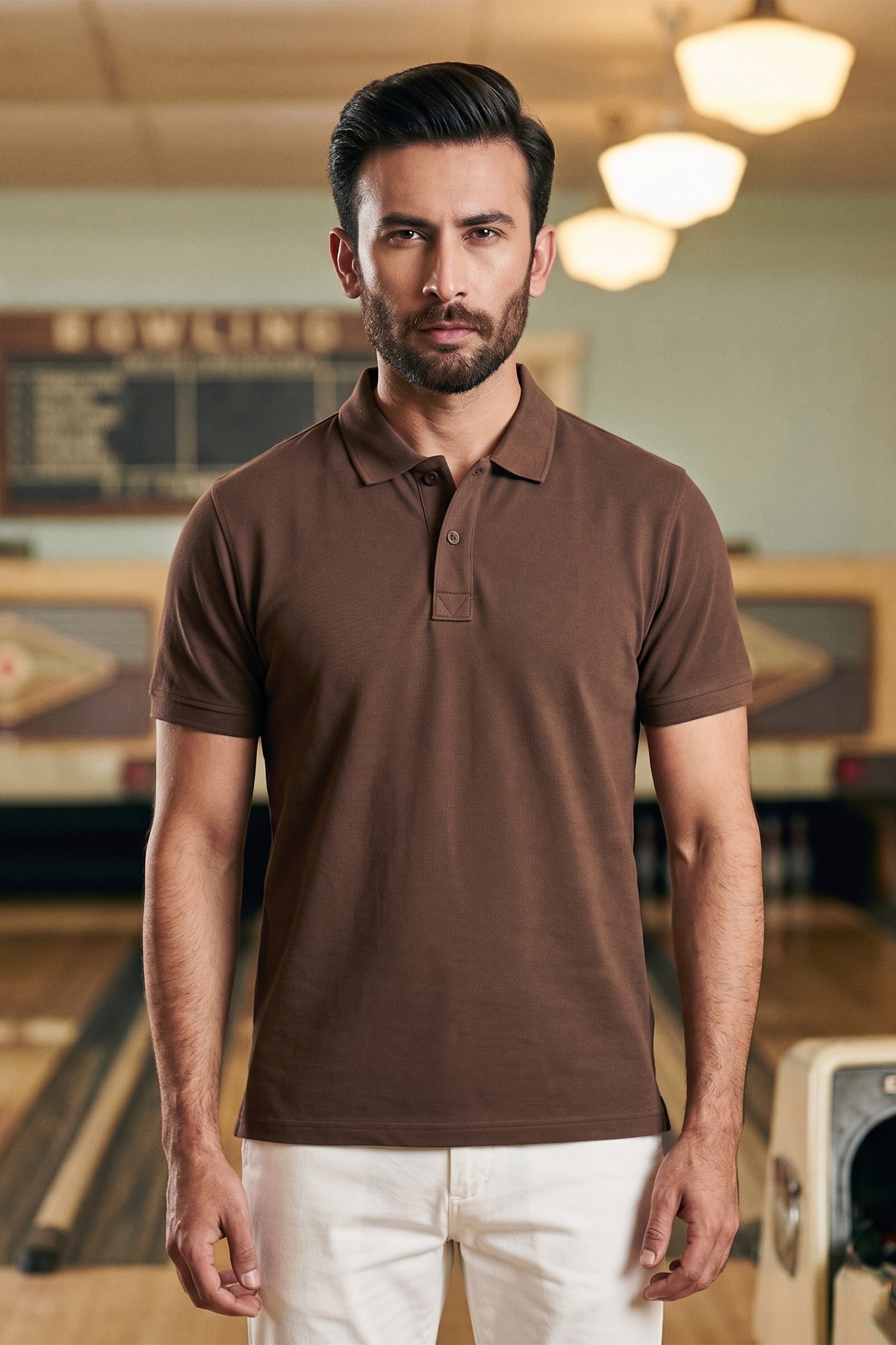 Chocolate Brown Pique Polo Shirt