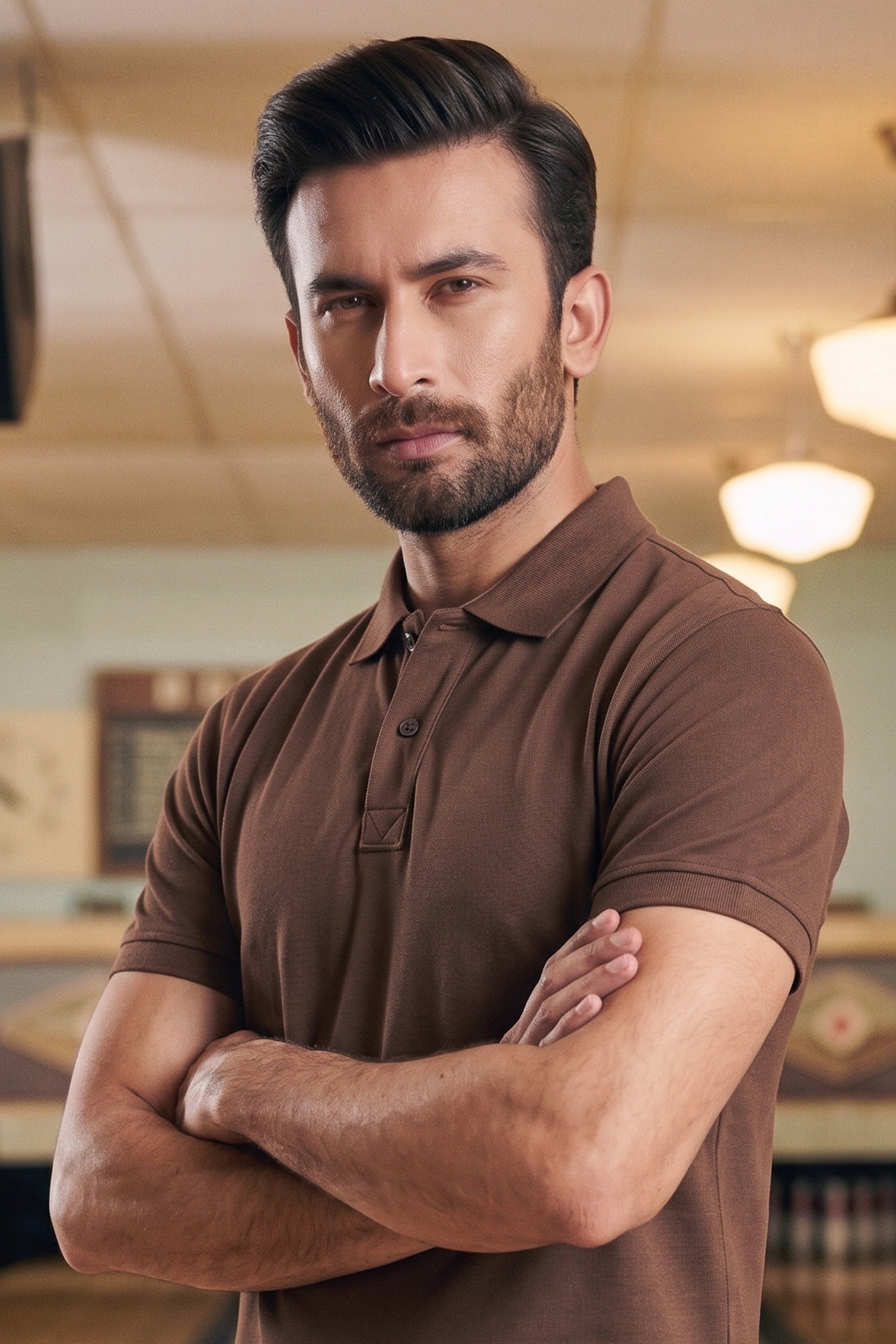 Chocolate Brown Pique Polo Shirt