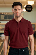 Maroon Conealed Placket Polo Shirt