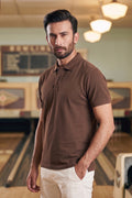 Chocolate Brown Pique Polo Shirt