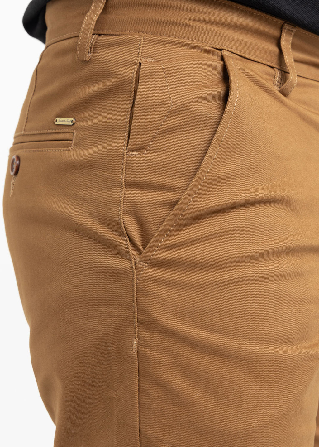 Camel Tapered Fit Cotton Pants