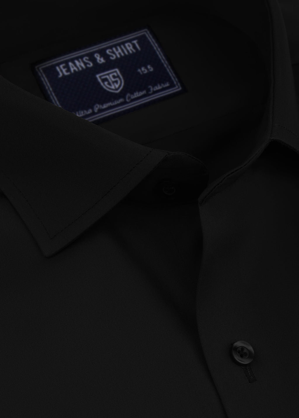Signature Black Cotton Satin Formal Shirt