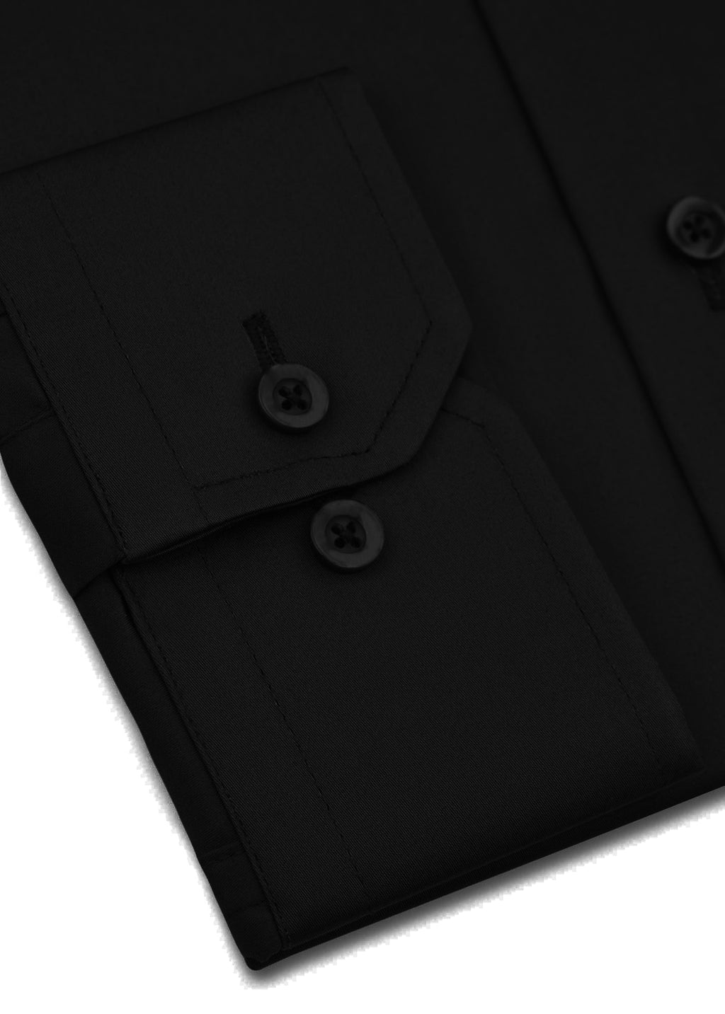 Signature Black Cotton Satin Formal Shirt