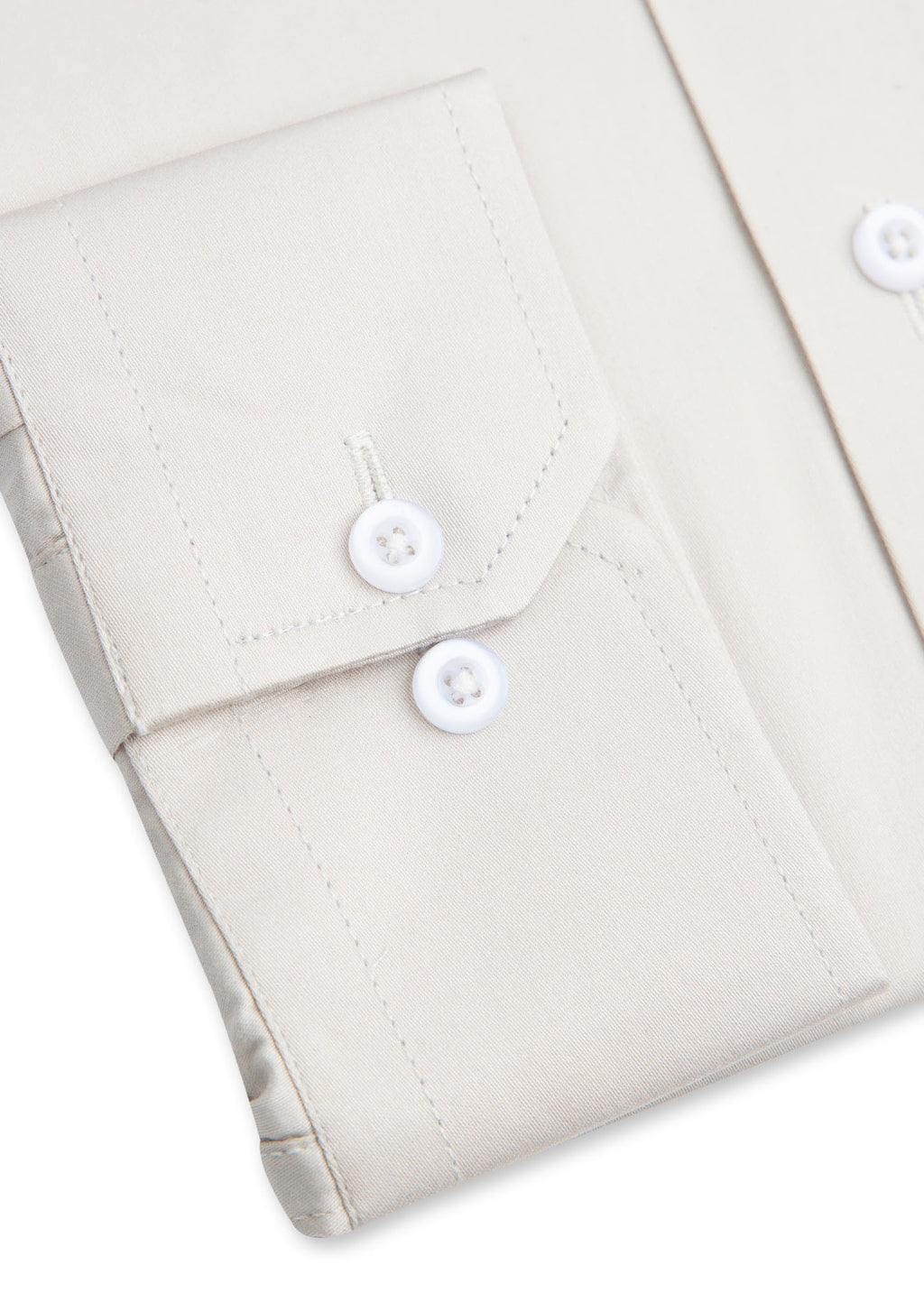 Ivory Beige Cotton Satin Formal Shirt