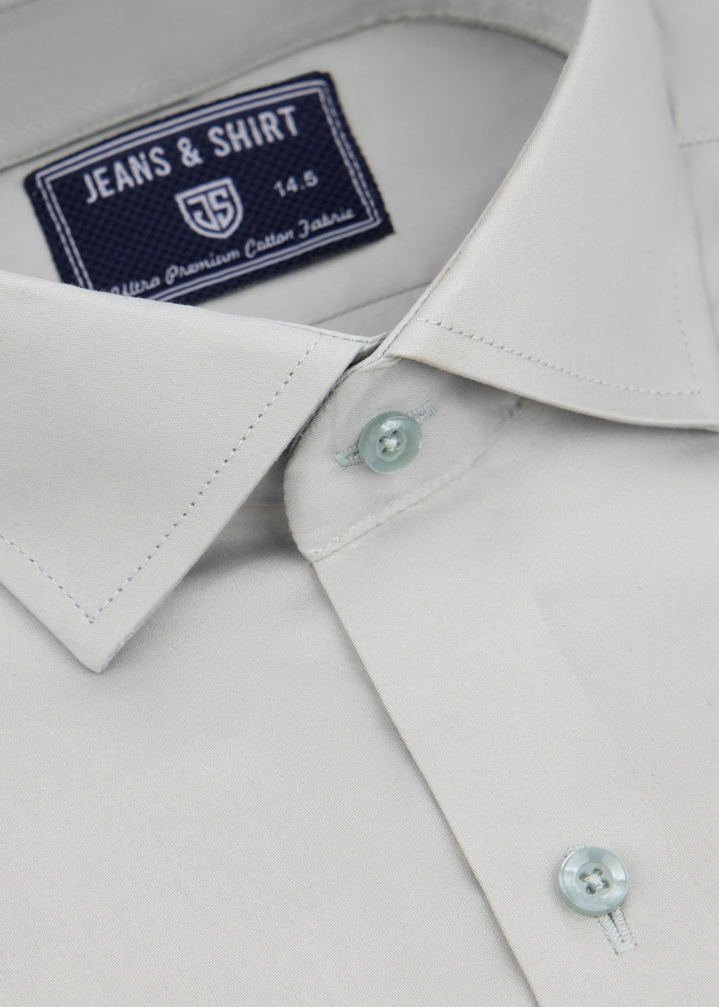 Silver Ash Grey Cotton Satin Formal Shirt