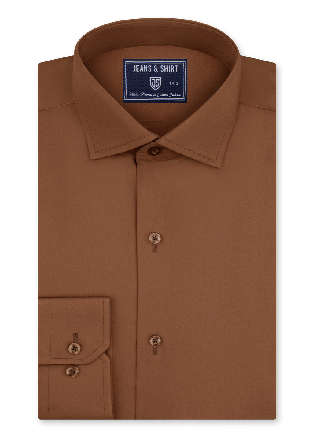 Copper Brown Cotton Satin Formal Shirt