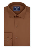 Copper Brown Cotton Satin Formal Shirt