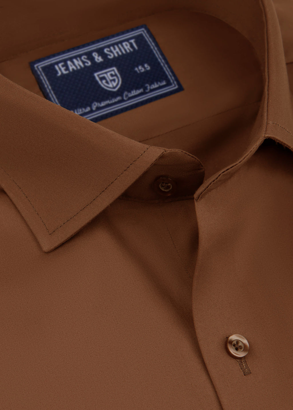 Copper Brown Cotton Satin Formal Shirt
