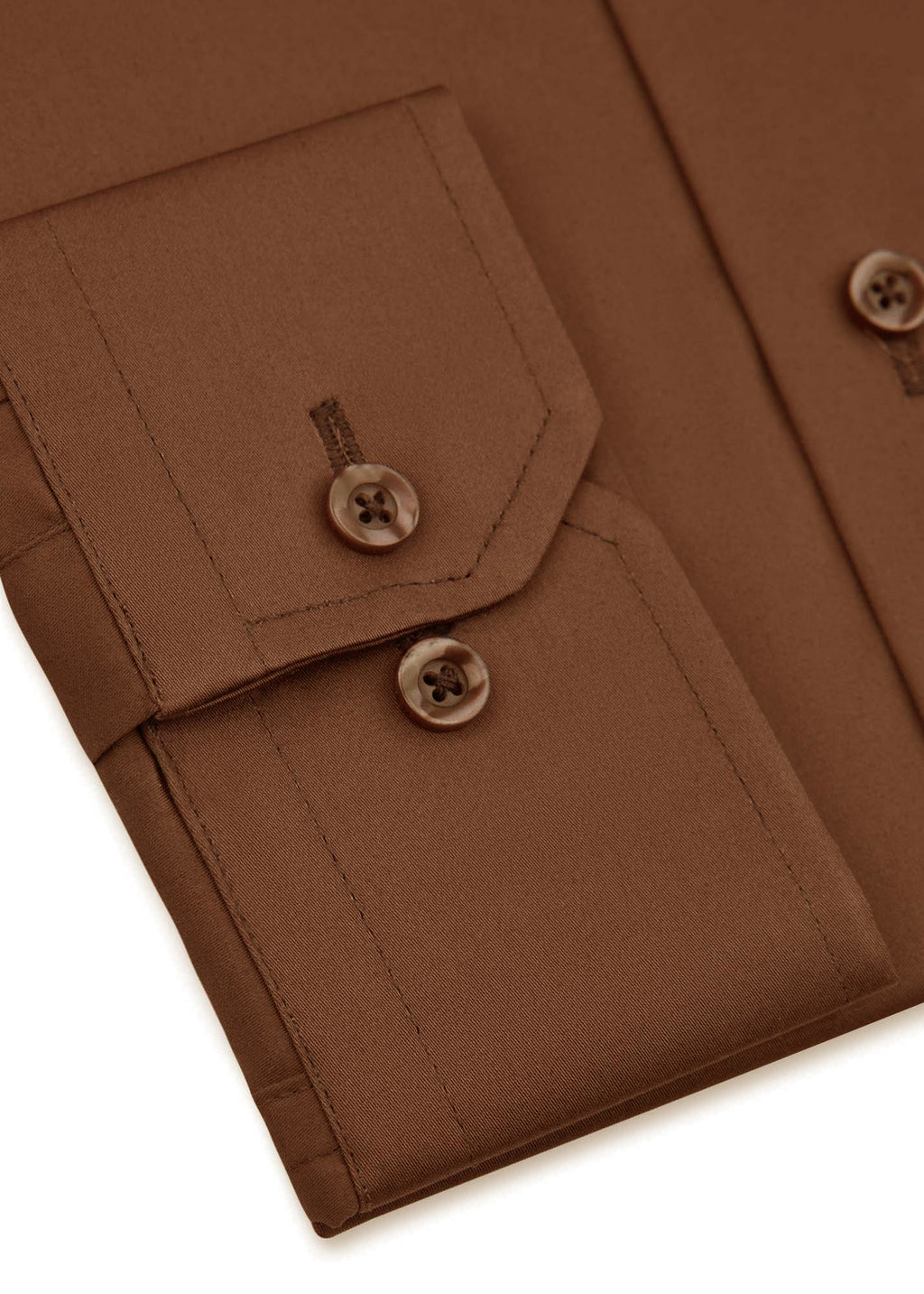 Copper Brown Cotton Satin Formal Shirt