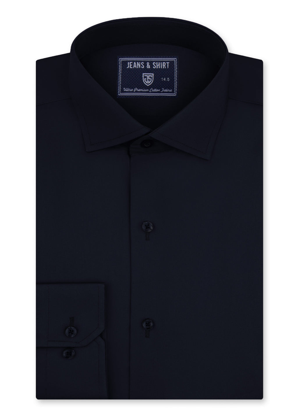 Classic Navy Cotton Satin Formal Shirt