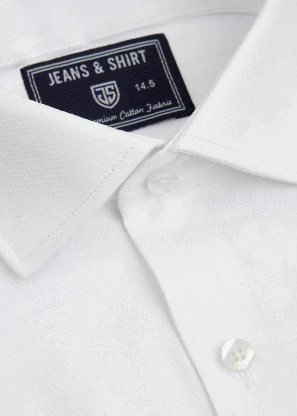 Classic White Textured Cotton Formal Shirt