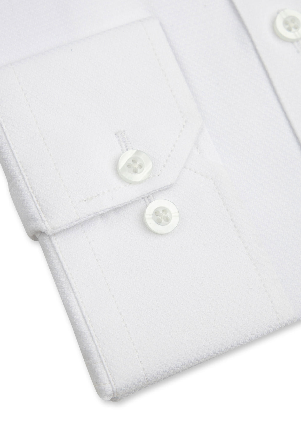 Classic White Textured Cotton Formal Shirt