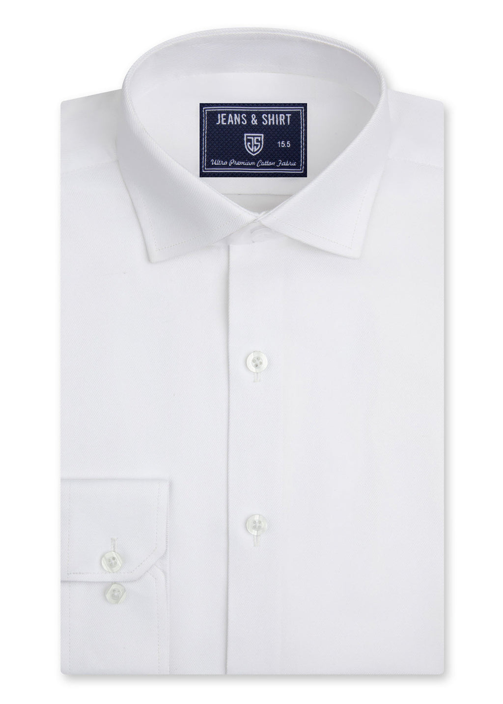 White Twill Cotton Formal Shirt