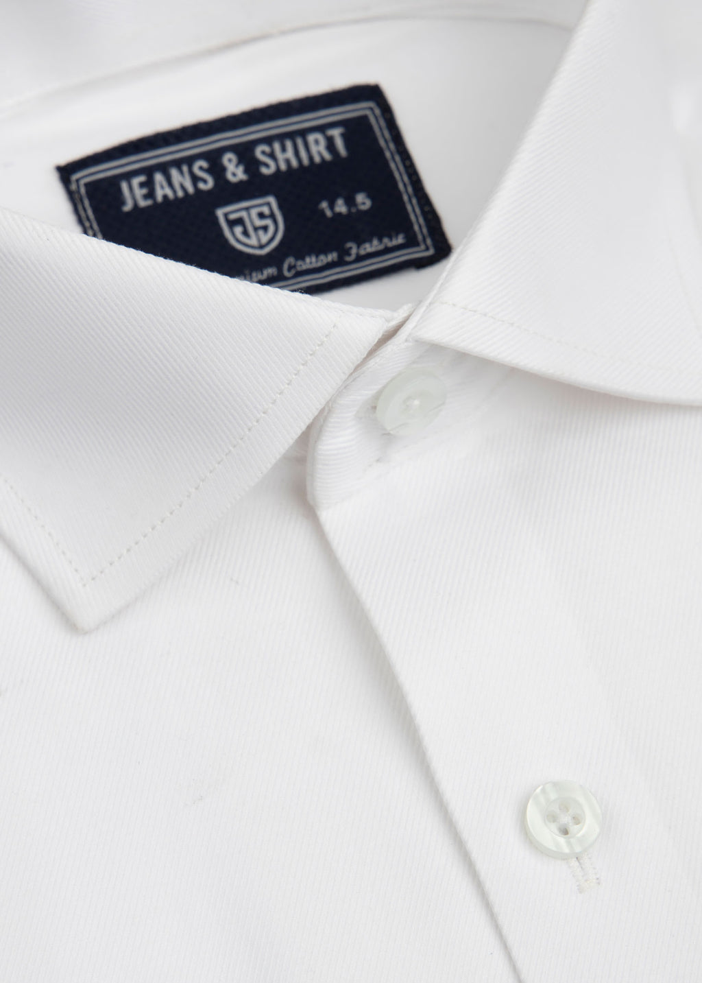 White Twill Cotton Formal Shirt