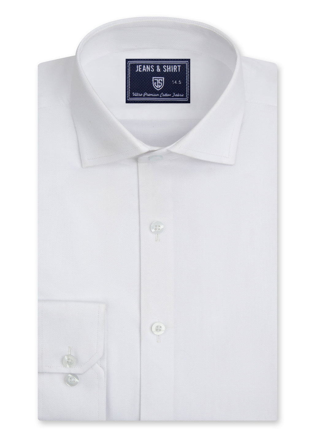 Signature White Herringbone Formal Shirt