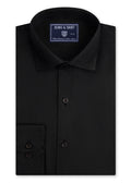 Jet Black Textured Weave Formal Shirt