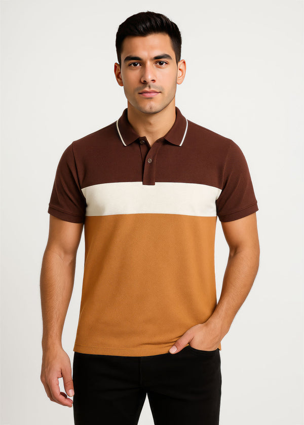 Earthbound Color Block Popcorn Polo Shirt