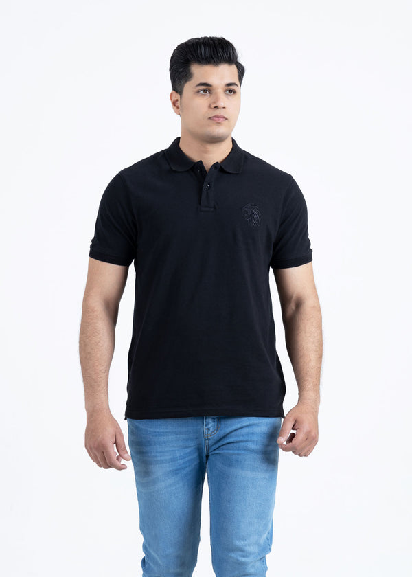 True Black Pique Polo Shirt