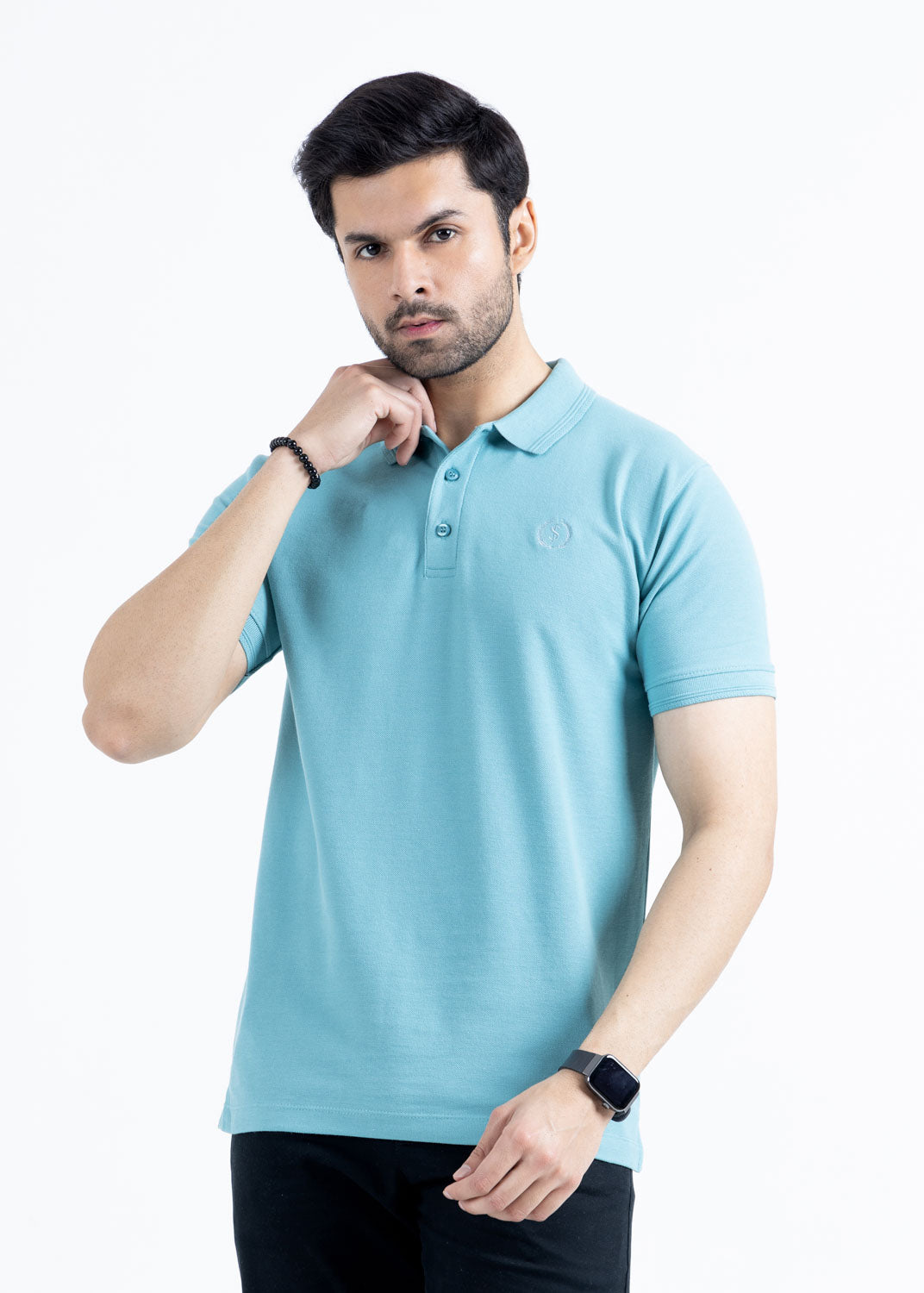 Cadet Blue Pique Polo Shirt