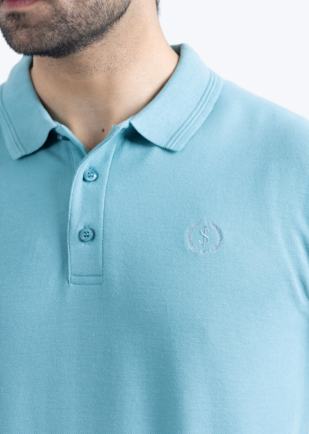 Cadet Blue Pique Polo Shirt