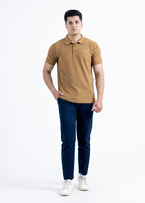 Camel Pique Polo Shirt